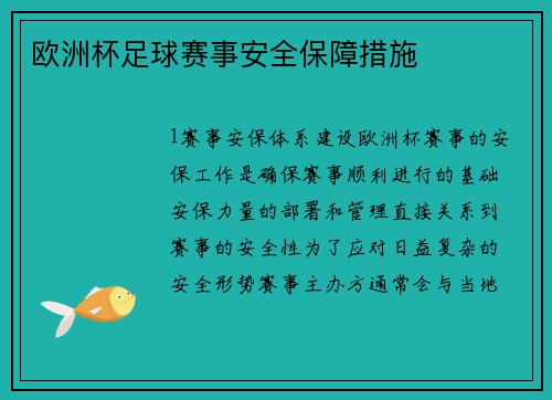 欧洲杯足球赛事安全保障措施